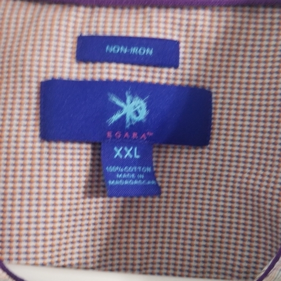Egara Button Up Non-Iron Collared Dress Shirt. Size XXL. - Picture 2 of 7